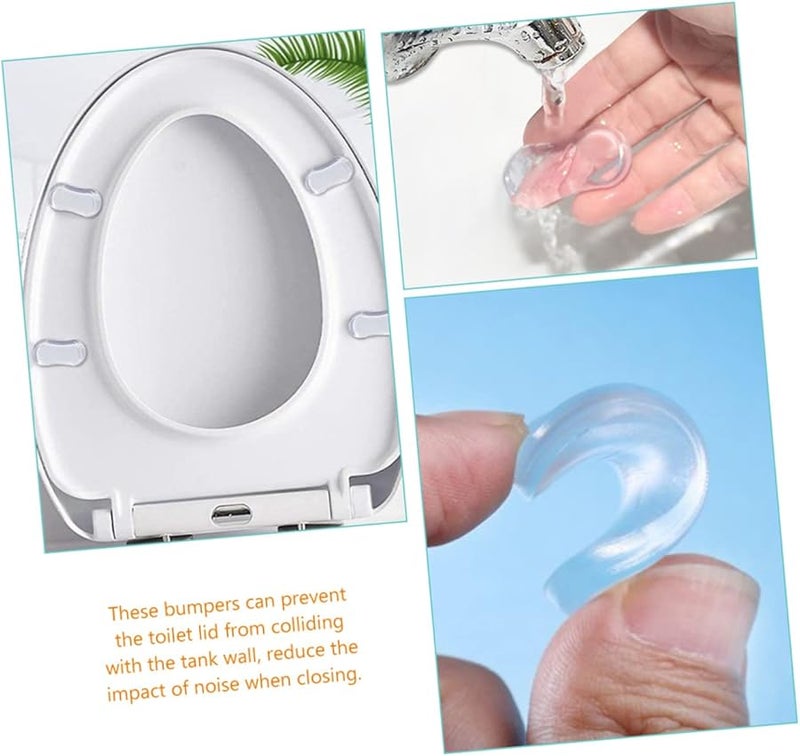 5Pcs Clear Flexible Toilet Seat Bumpers Pads Prevent Furniture Cabinets Doors Scratching - Image 3